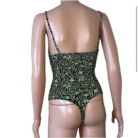 Free Press Square Neck Camisole Bodysuit thong semi mesh lightweight SZ XS - Picture 3 of 8